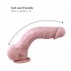 Realistic Ultra-soft Dildo with Flared Suction Cup Base for Hands-free Play