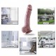 Realistic Ultra-soft Dildo with Flared Suction Cup Base for Hands-free Play