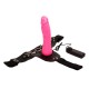 Strap-on Vibrator with Shaped and Veined Covered Dildo